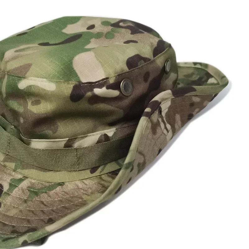 햇빛가리개 위장 스포츠 모자, 여름 정글 전술 보호 자외선 차단, 군사 야외 하이킹 버킷 햇 부니